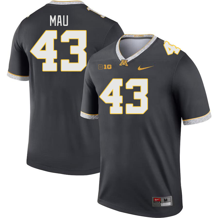 Men #43 Eli Mau Minnesota Golden Gophers College Football Jerseys Stitched-Charcoal